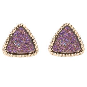 ☀️ Sparkly Purple Stud Earrings
